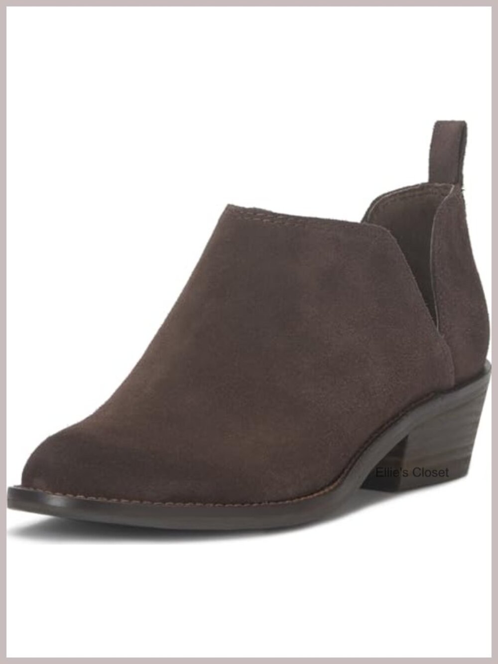 Womens Suede Round Toe Ankle Booties Block Heel Comfort